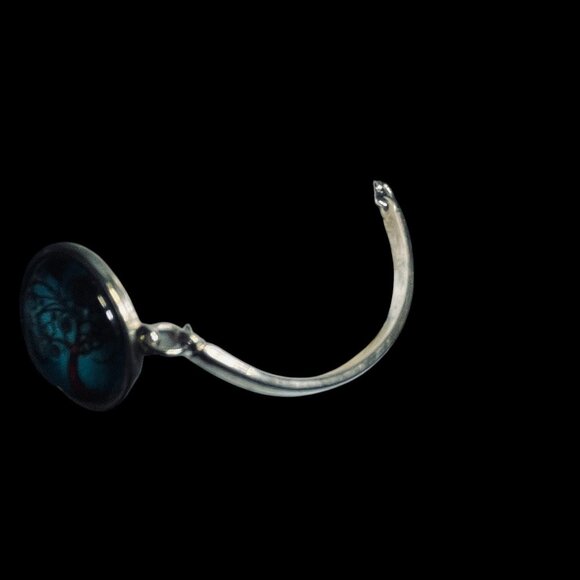 Tree Of Life Bracelet Blue Glass Cabochon Silver Boho Nature Jewelry Spiritual - Picture 3 of 7